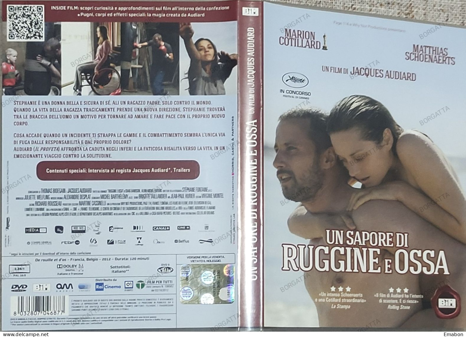 BORGATTA - DRAMMATICO - Dvd UN SAPORE DI RUGGINE E OSSA - DVD 9 - BIM 2012- USATO In Buono Stato - Drama