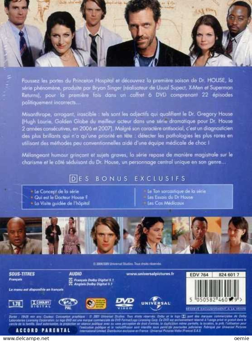 Dr HOUSE    L 'INTEGRAL  SAISON 1   ( 6  DVD  )   EPISODES DUREE 10 H ENVIRON - Series Y Programas De TV