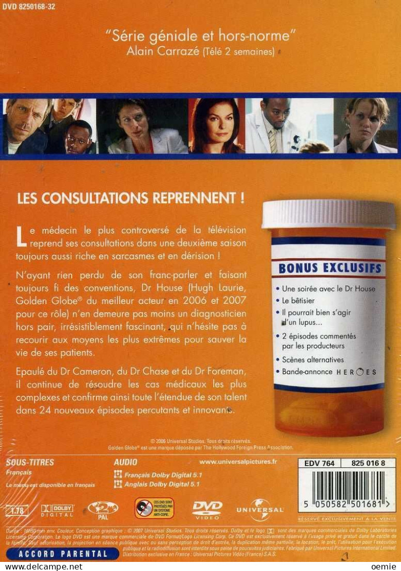 Dr HOUSE    L 'INTEGRAL  SAISON 2   ( 6  DVD  )  24  EPISODES - Serie E Programmi TV