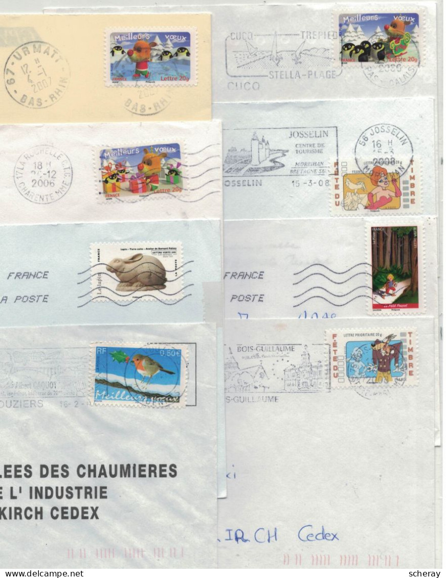 8 Lettres Valeurs Auto Adhésives  Différentes  ( Lot  780 ) - Storia Postale