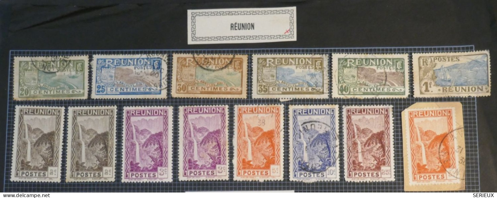 DJ 14 REUNION  TP SUR FEUILLE 1936 + + AFFRANCH. INTERESSANT+++ - Used Stamps