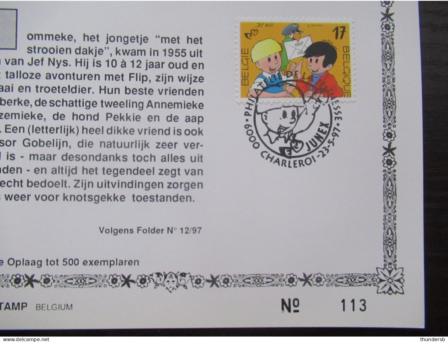 2707 'Jeugdfilatelie: Jommeke' - Oplage Slechts 500 Exemplaren! - Documentos Conmemorativos