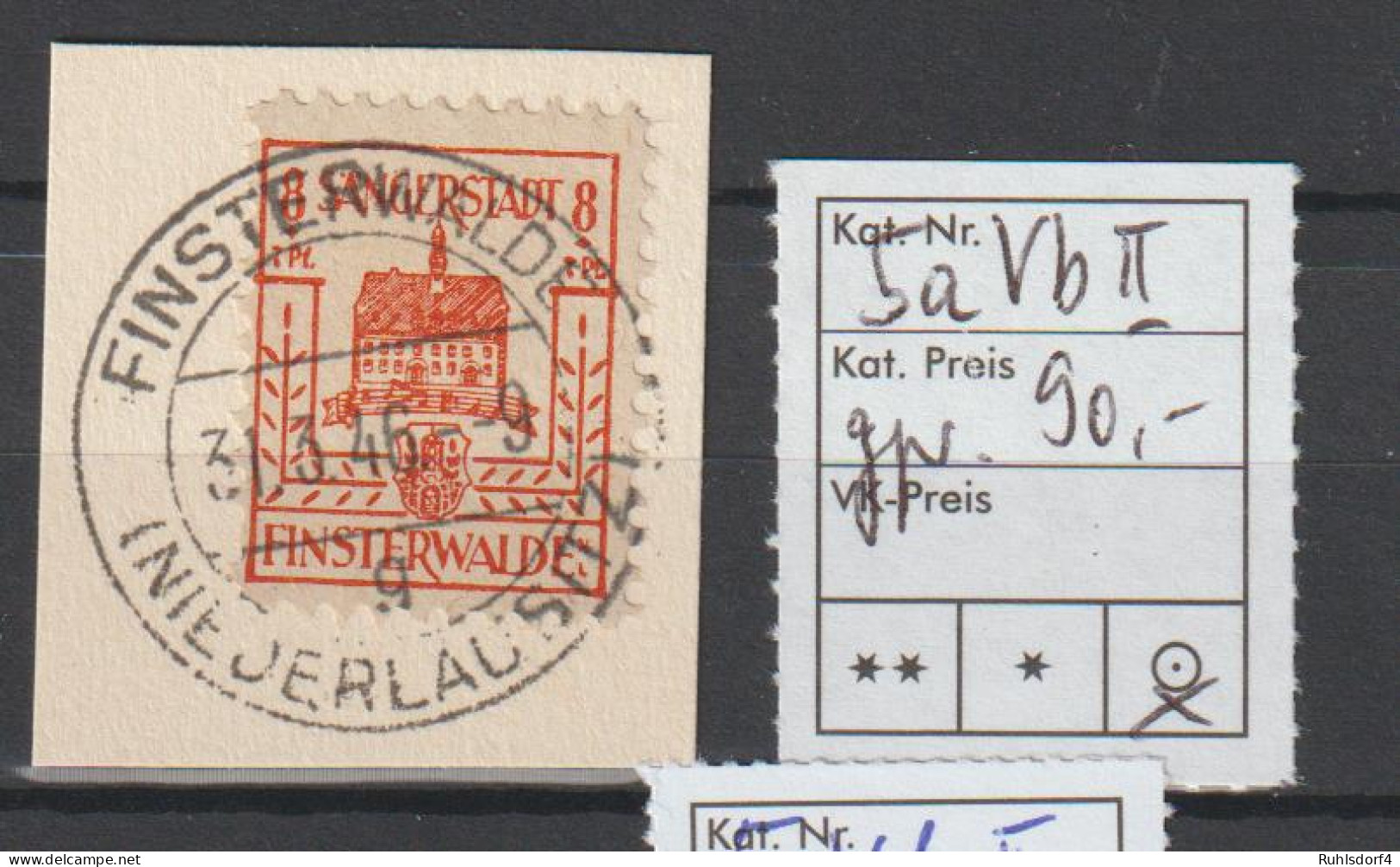 Finsterwalde, Nr. 5a V BII  Auf Briefstück, Geprüft Kunz BPP - Afgestempeld
