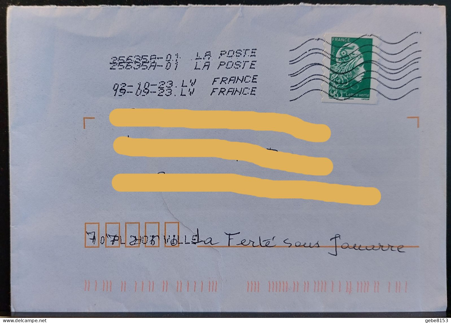 Deux Toshiba à 2 Dates Différentes (19.9 Et 2.10) Sur La Même Marianne L'engagée Marque De Tri - Storia Postale