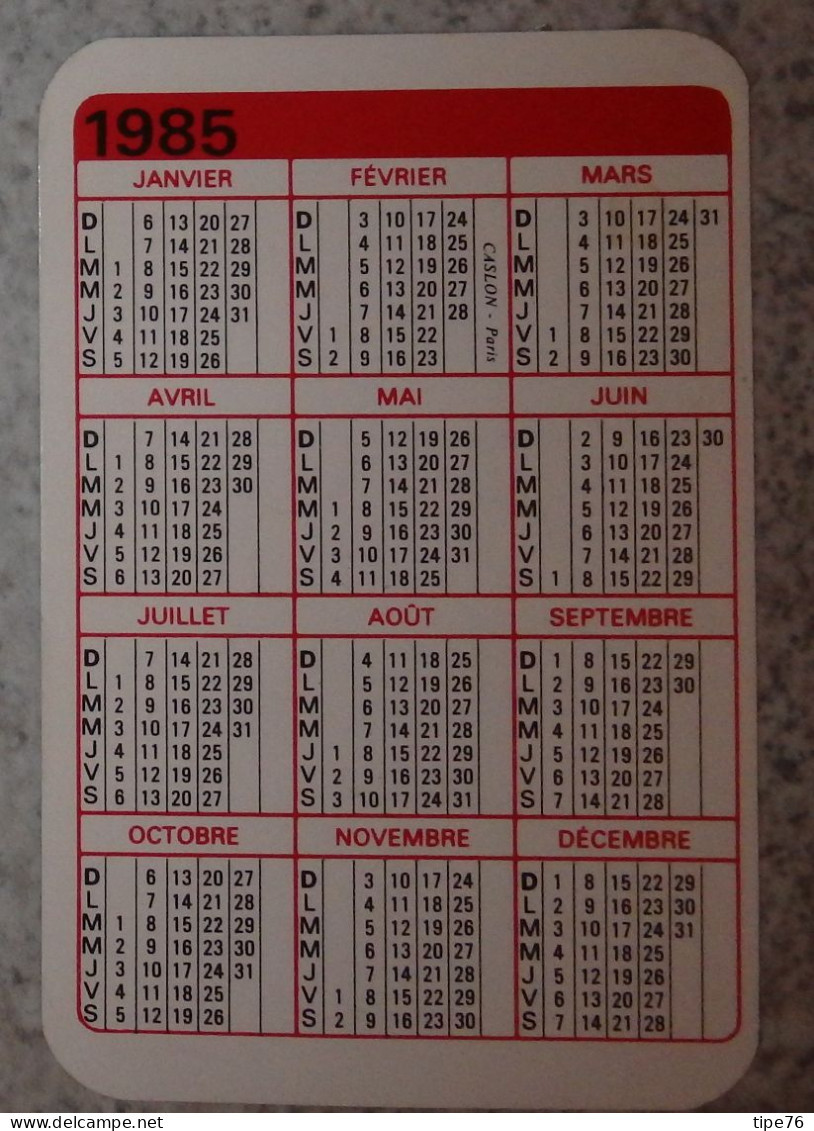 Petit Calendrier Poche 1985 Mister Minit Commerce - Format Carte à Jouer - Petit Format : 1981-90