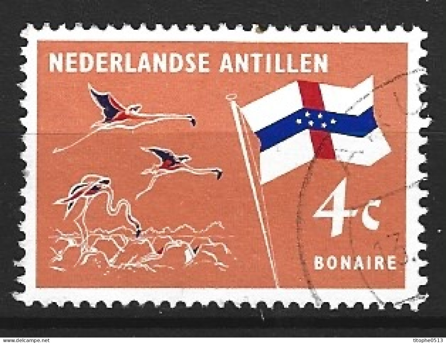 ANTILLES NEERLANDAISES. N°346 De 1965 Oblitéré. Flamants Roses. - Flamingo's