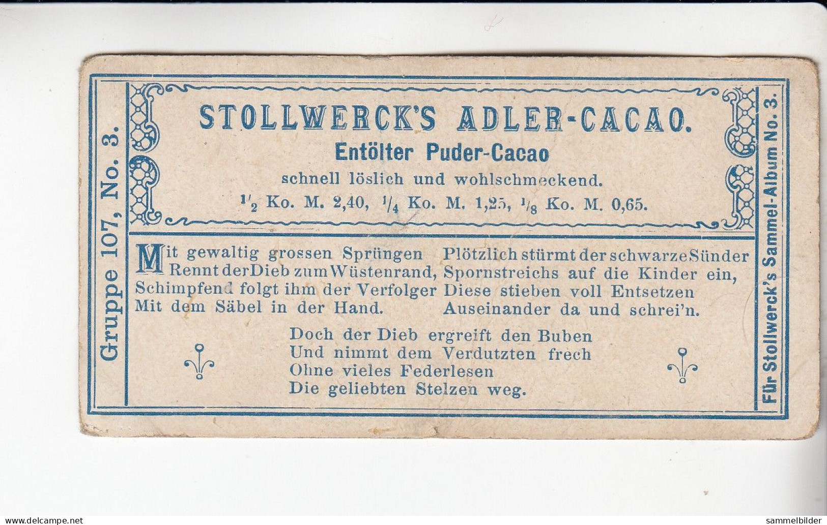 Stollwerck Album No 3 Scherzhaftes Aus Kamerun Böse Störung    Grp 107#3  Von 1899 - Stollwerck