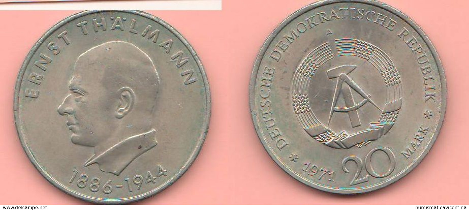 DDR 20 Mark 1971 A Ernst Thalmann Allemagne Germany Germania - 20 Mark