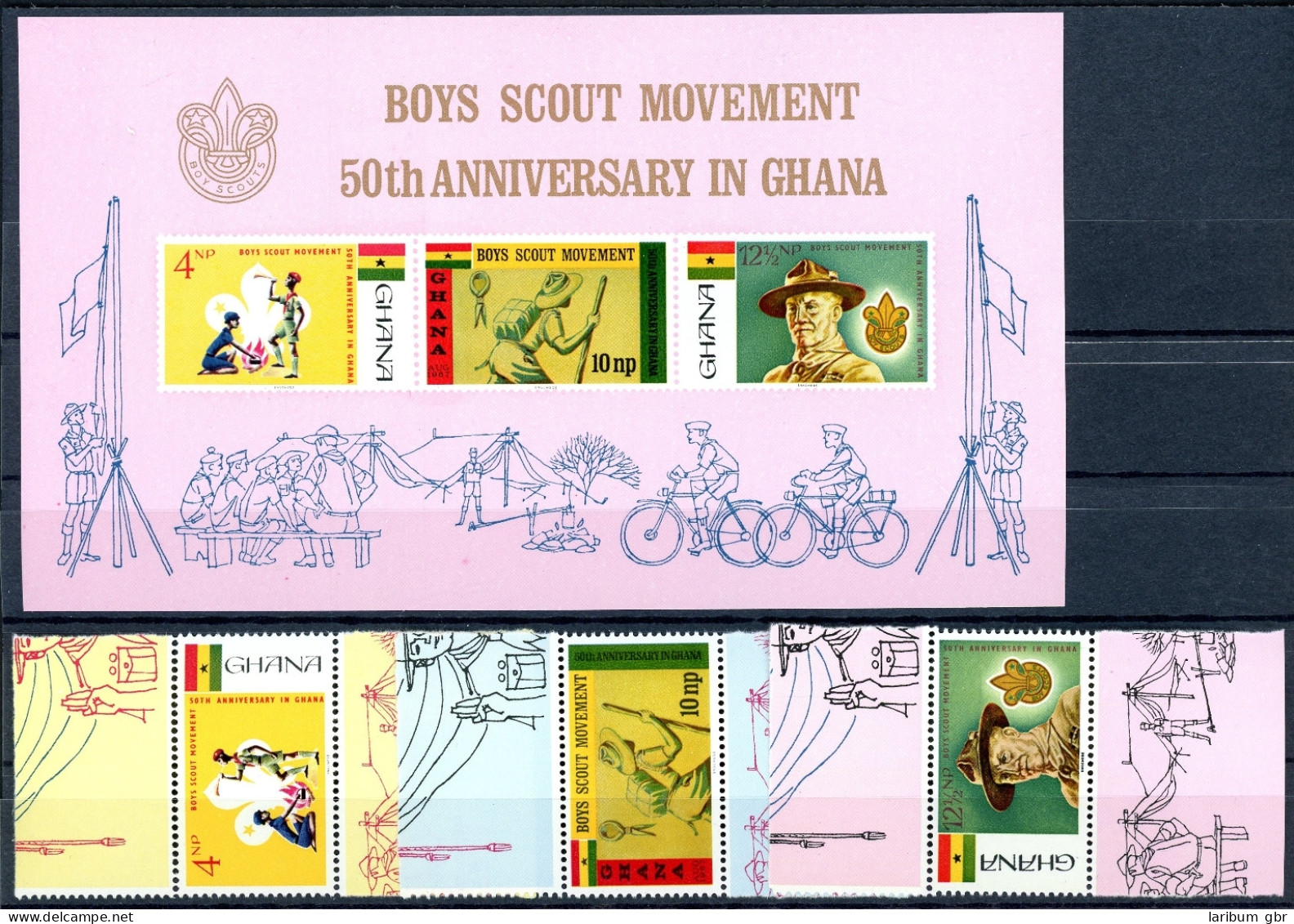 Ghana 31-21 A + Block 27 Postfrisch Pfadfinder #HO409 - Ghana (1957-...)