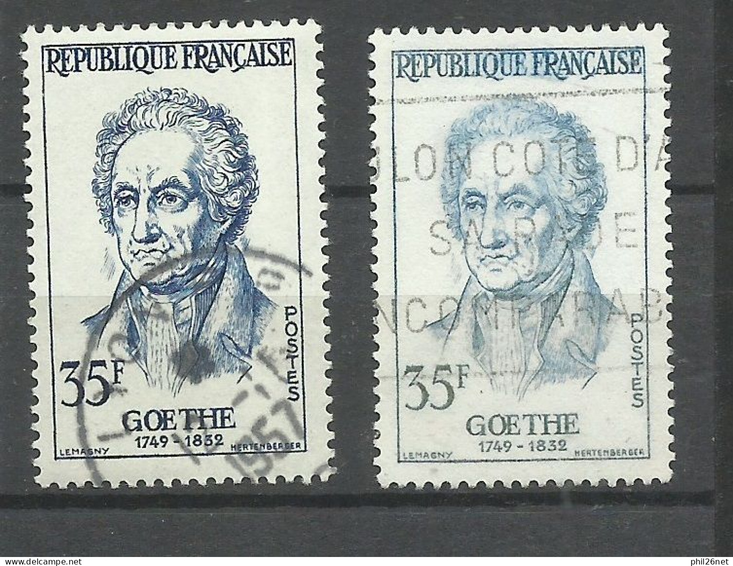 France N°1138  Goethe   Bleu Clair    Oblitéré B/TB Le  Timbre Type Sur Les Scans Pour Comparer Soldé ! ! ! - Gebruikt