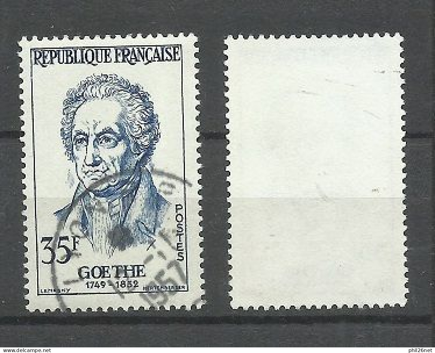 France N°1138  Goethe   Bleu Clair    Oblitéré B/TB Le  Timbre Type Sur Les Scans Pour Comparer Soldé ! ! ! - Oblitérés