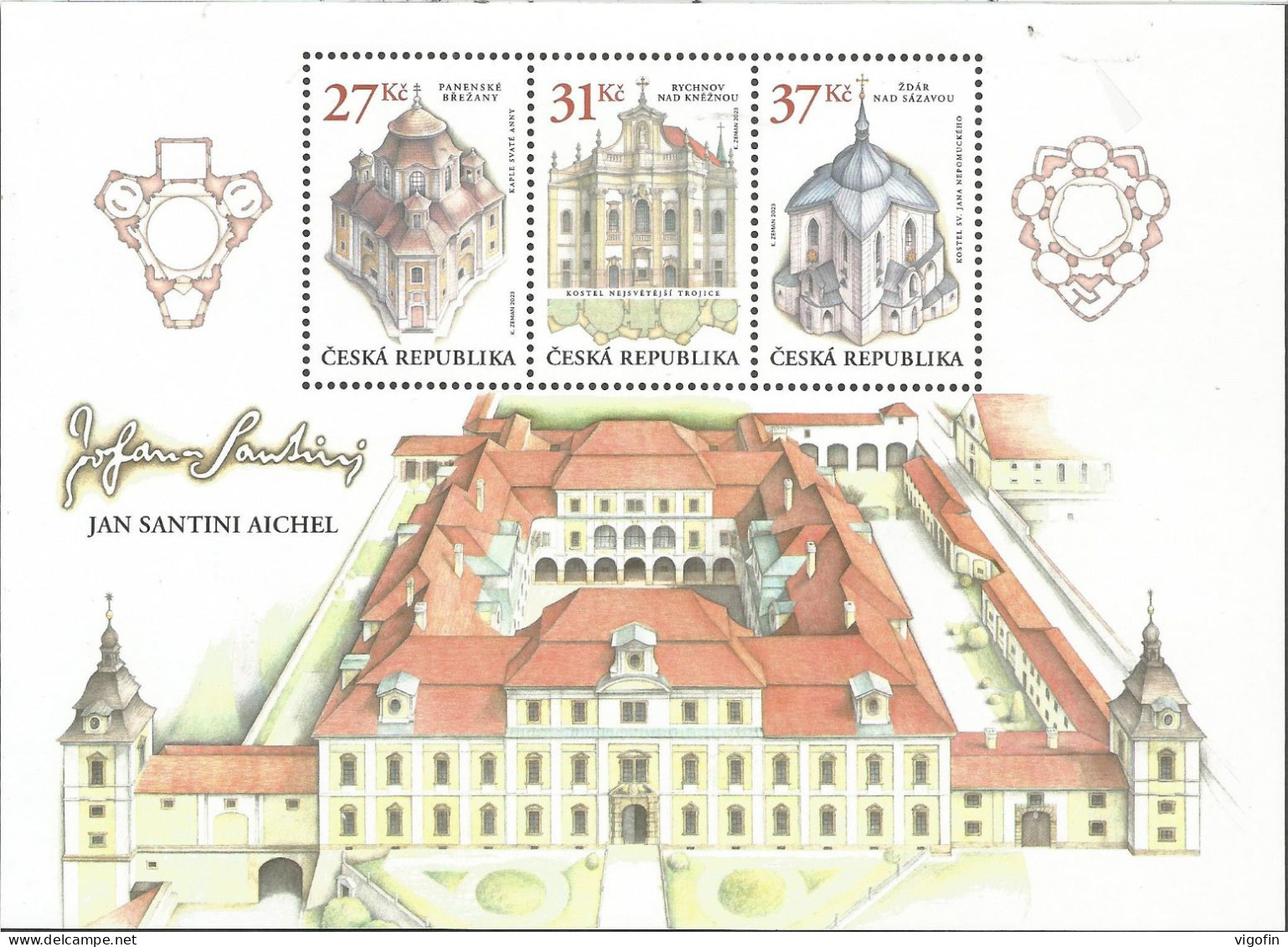 CZ 2023-1196-8 Jan Santini Aichel , CZECH, S/S,  MNH - Blocs-feuillets