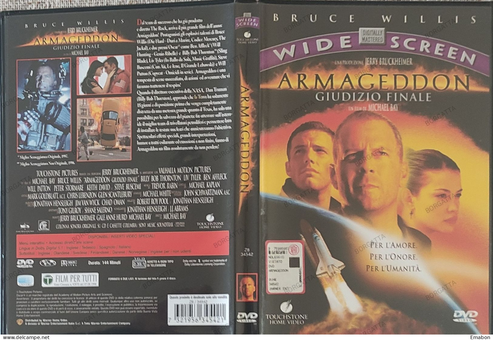 BORGATTA - FANTASCIENZA - Dvd ARMAGEDDON GIUDIZION FINALE - BRUCE WILLIS  - PAL 2 - WARNER 1998 - USATO In Buono Stato - Sci-Fi, Fantasy