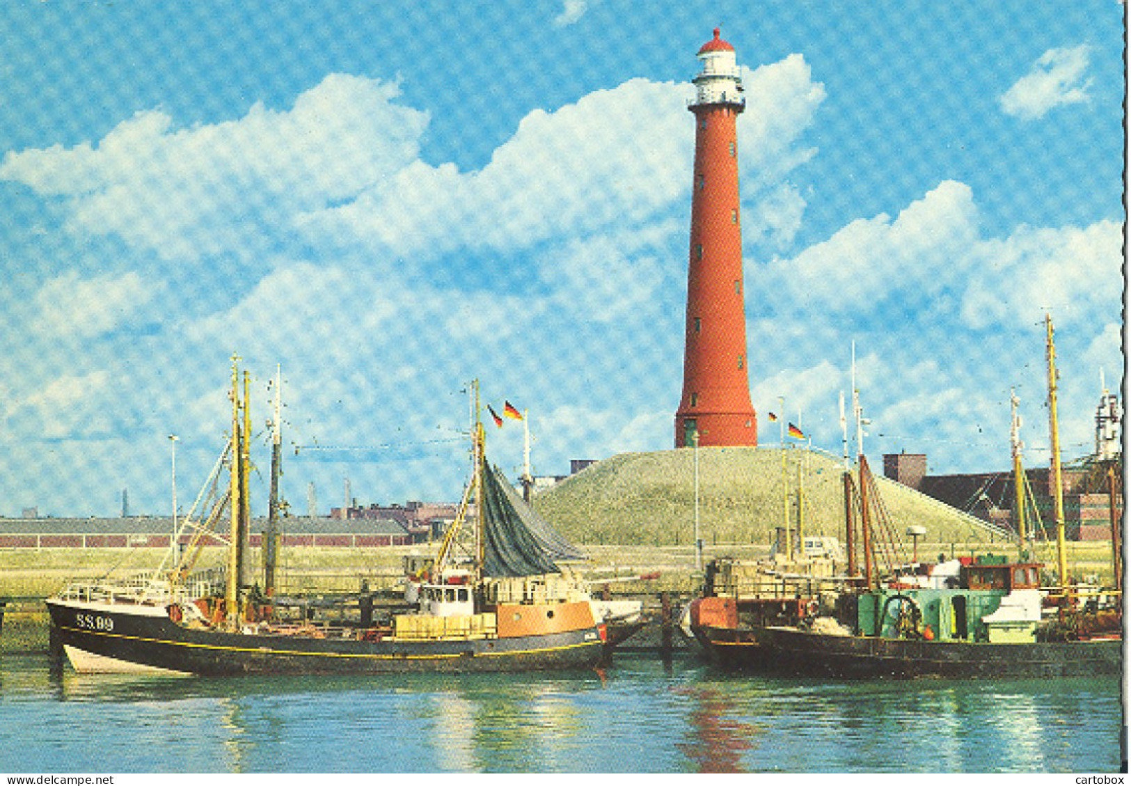 IJmuiden, Vuurtoren  (Een Raster Op De Kaart Is Veroorzaakt Door Het Scannen; De Afbeelding Is Helder) Visserij - IJmuiden