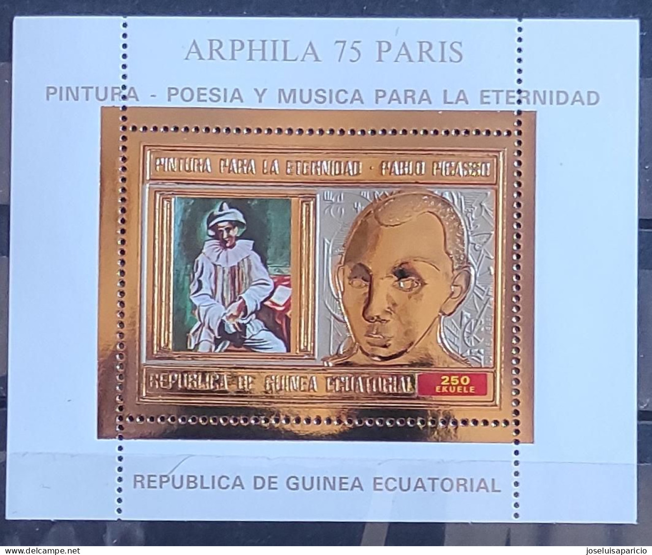 Homenaje A Los Grandes Pintores -PABL0 RUIZ PICASSO -HOJA BLOQUE DORADA DENTADA MNH** - Picasso