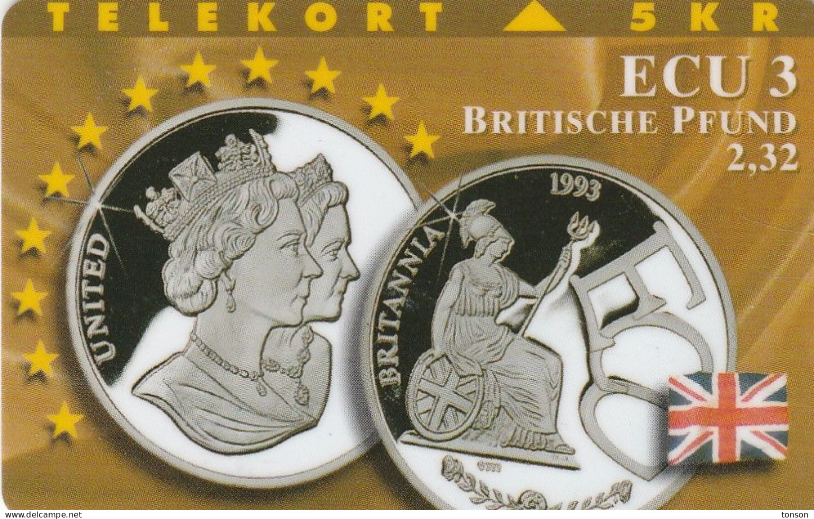 Denmark, TP 049C, ECU-United Kingdom, Mint, Only 1250 Issued, Coins, 2 Scans. - Danemark