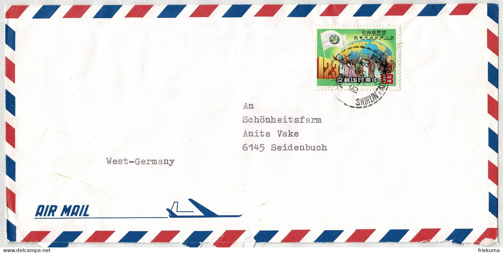 China Taiwan, Luftpostbrief / Air Mail Nach Seidenbuch (Deutschland) - Cartas & Documentos