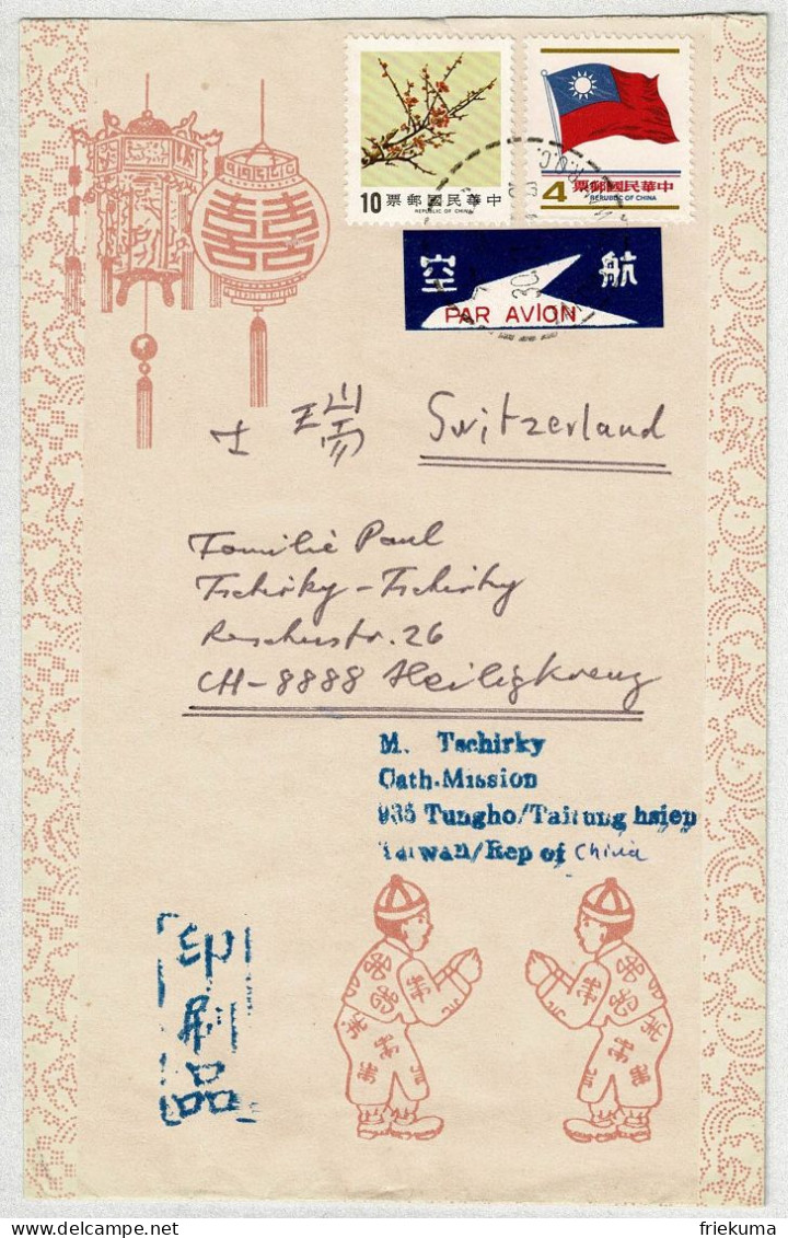 China Taiwan, Brief Tungho - Heiligkreuz (Schweiz)  - Storia Postale