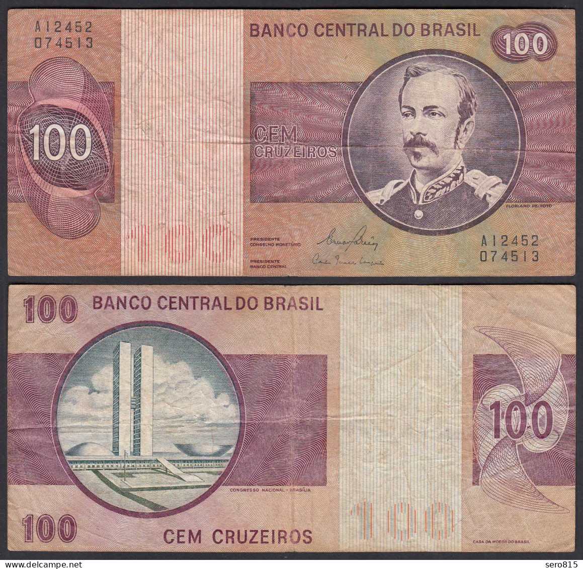 Brasilien - Brazil 100 Cruzados Banknote (1974) Pick 195 Aa F (4) Sig.18 - Other - America