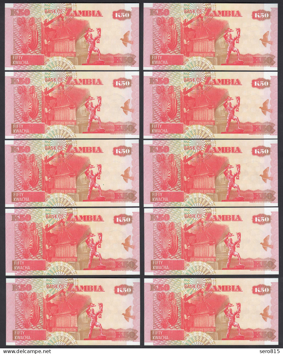 Sambia - Zambia 10 Stück á 50 Kwacha 1992 UNC (1) Pick 37b Sig.11    (89015 - Other - Africa