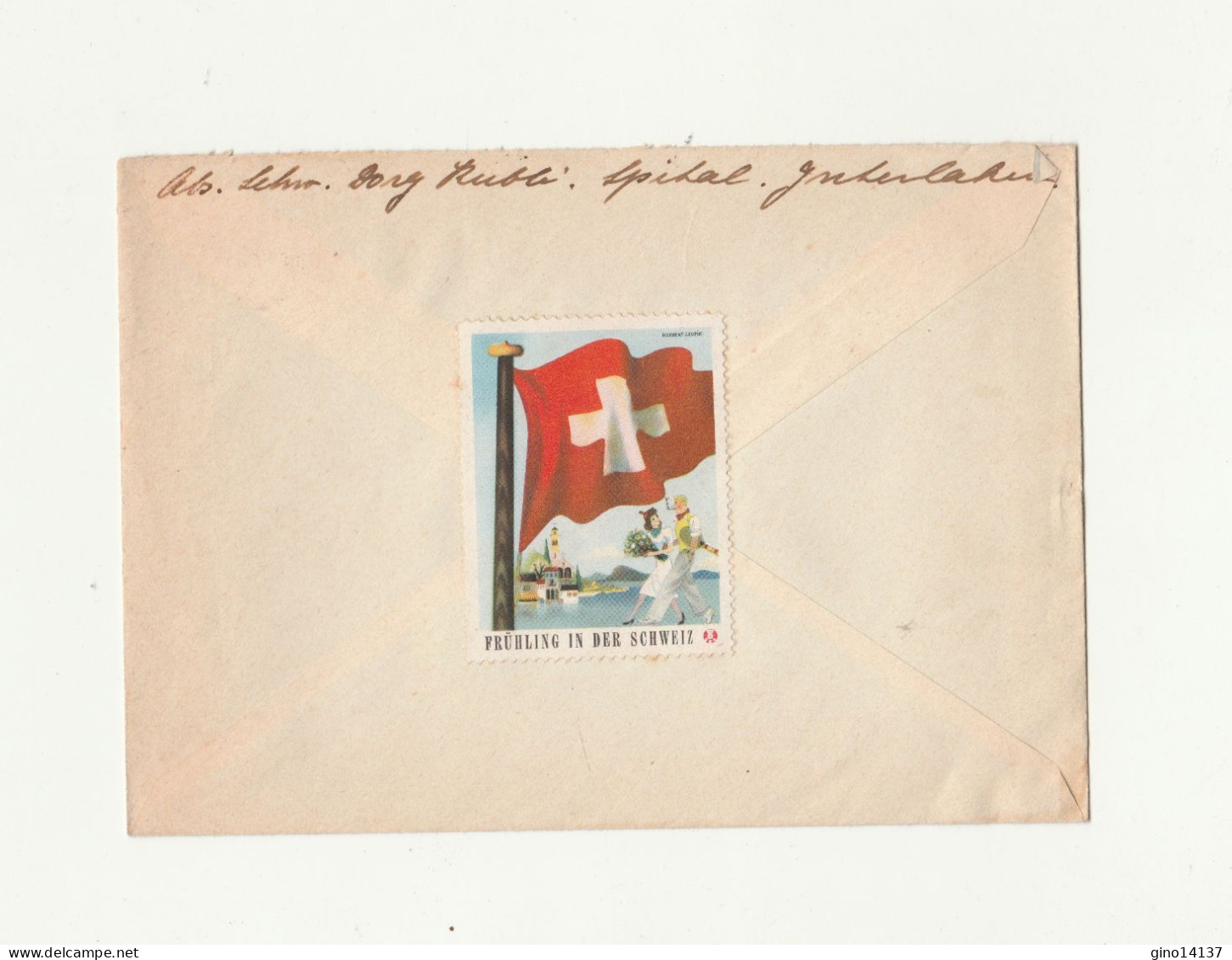 BUSTA CON CHIUSURA CHIUDILETTERA Bandiera Svizzera Anno 1941 HELVETIA - Oblitérés