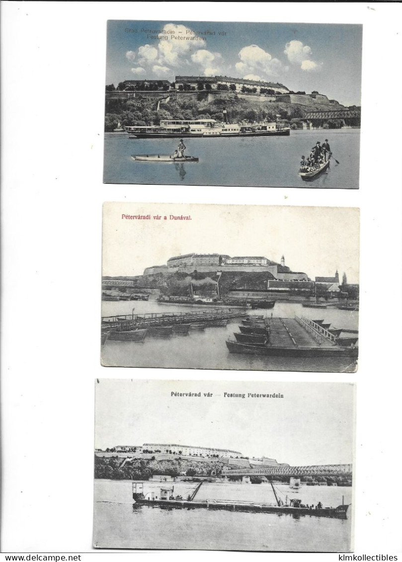 SERBIA - PETERVARAD PETROVARADIN - LOT OF 3 POSTCARDS - DONAU DANUBE STEAMER FERRY DDSG MFTR DAMPFER - Serbien