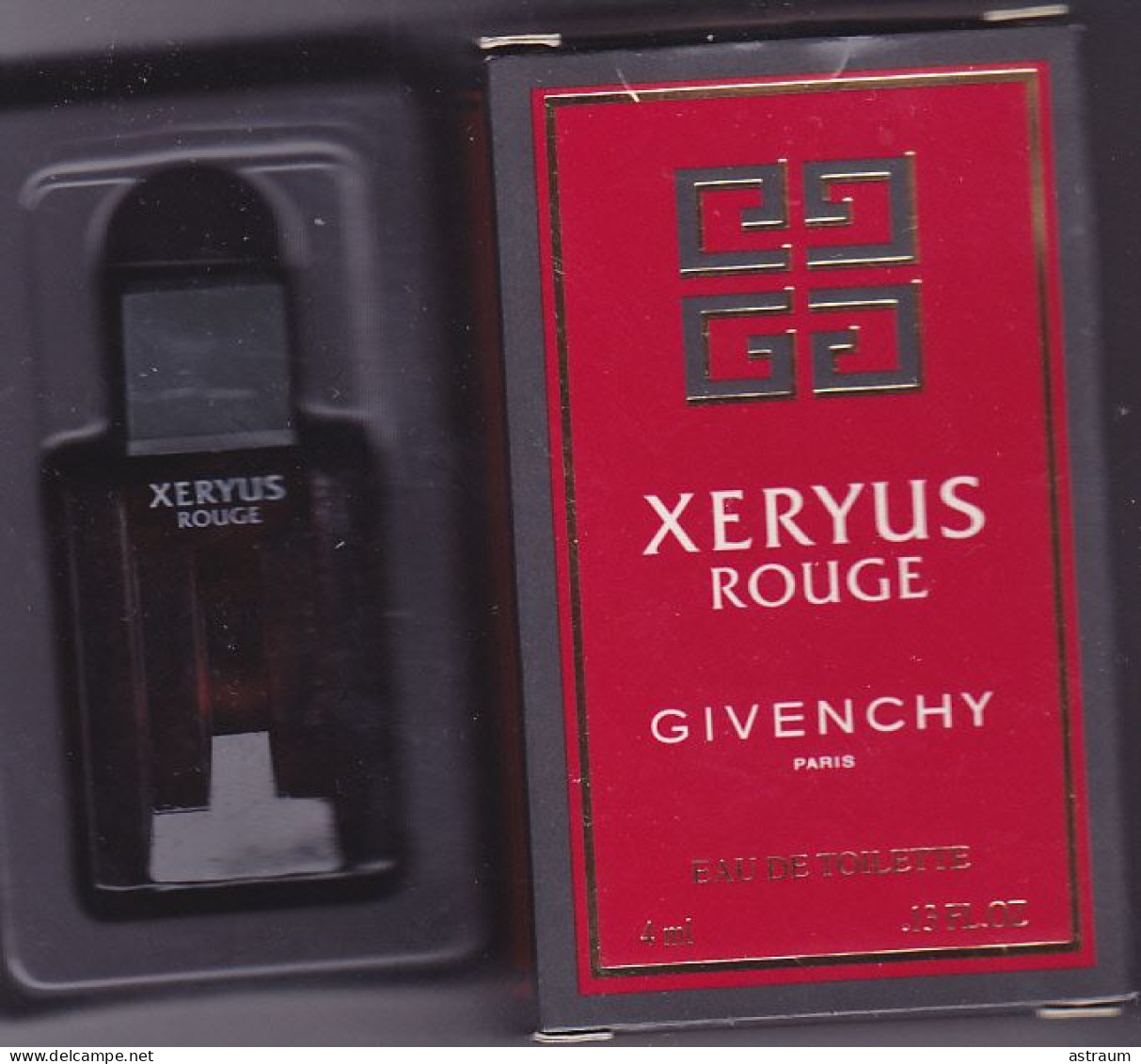Miniature Vintage Parfum - Givenchy - EDT -  Xeryus Rouge - Pleine Avec Boite 4ml - Miniatures Femmes (avec Boite)
