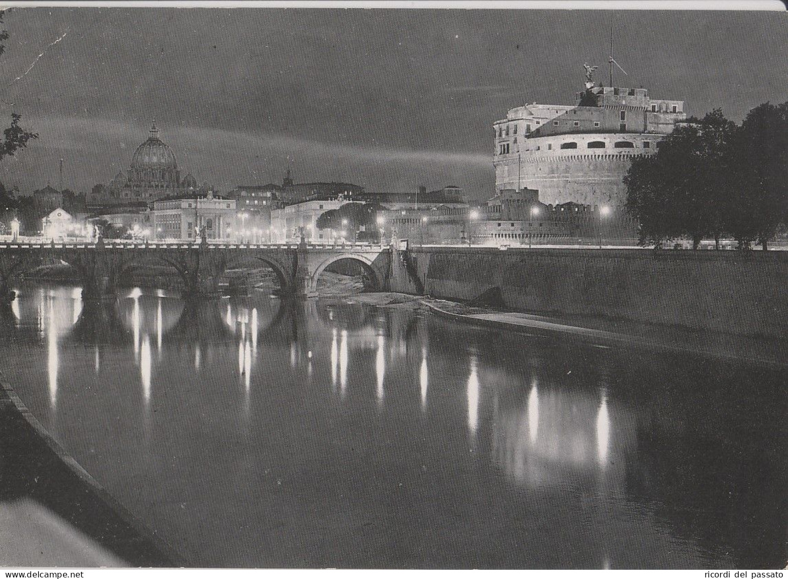 Cartolina Roma - Castel S.angelo - Notturno - Castel Sant'Angelo