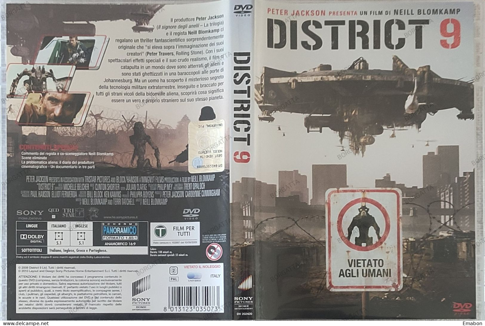 BORGATTA - FANTASCIENZA - Dvd DISTRICT 9 - BLOMKAMP - PAL 2 - SONY 2010 - USATO In Buono Stato - Fantascienza E Fanstasy