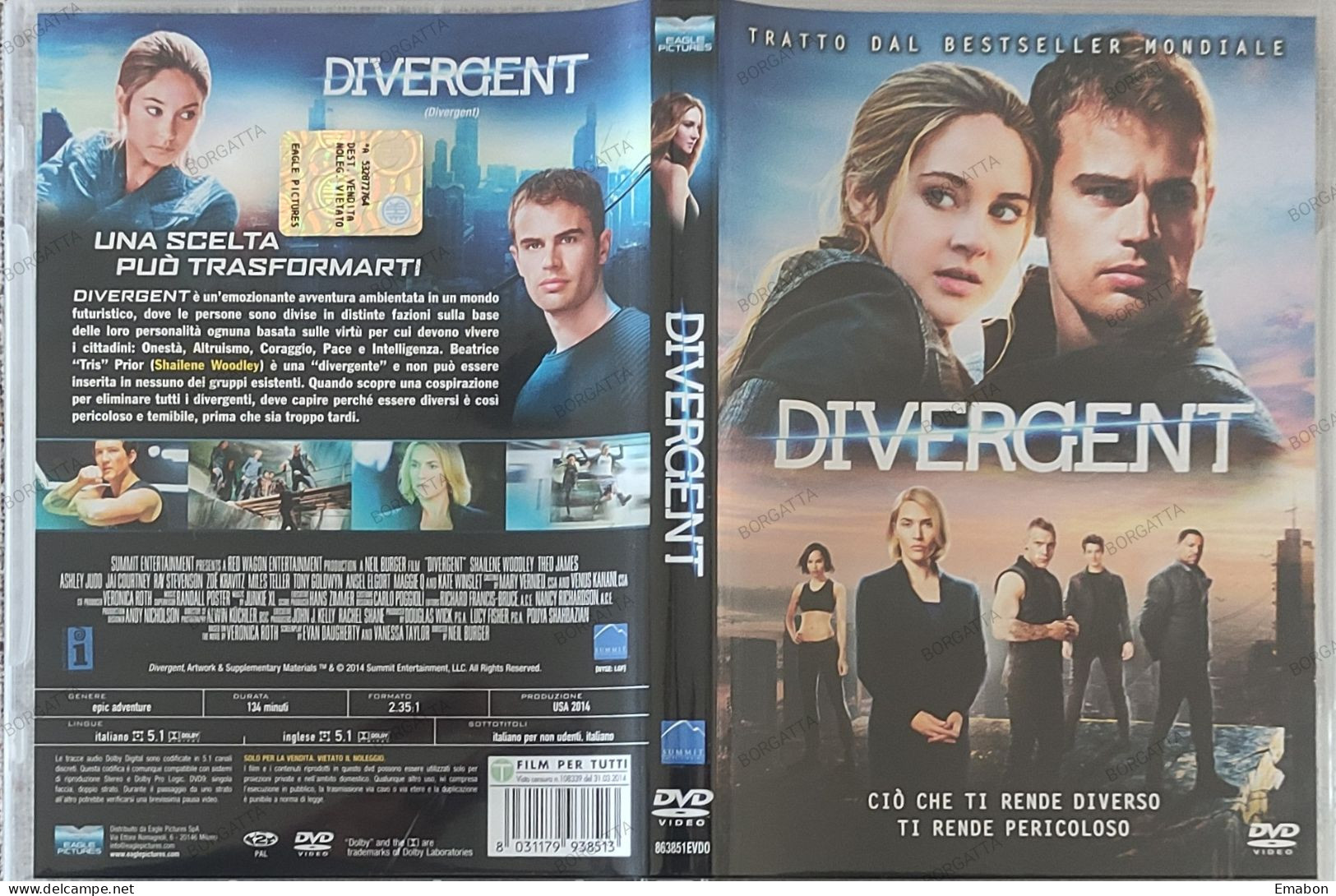 BORGATTA - FANTASCIENZA - Dvd DIVERGENT -  -  - EAGLE 2014 - USATO In Buono Stato - Sci-Fi, Fantasy