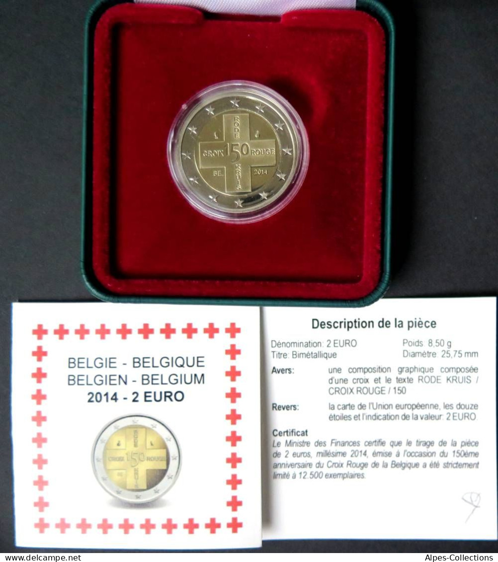 BE20014.6 - COFFRET BE BELGIQUE - 2 Euros Comm. 150ème Anniv Croix Rouge - 2014 - Belgio