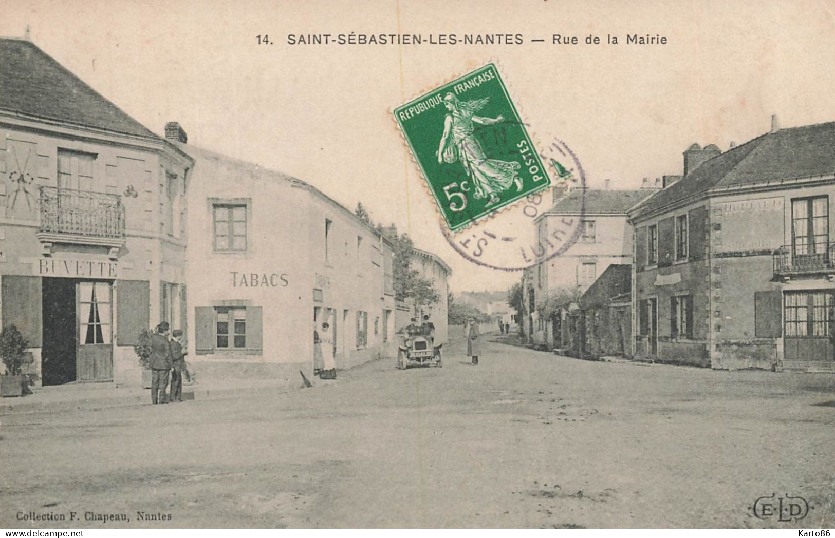 St Sébastien Sur Loire * Rue De La Mairie * Débit De Tabac Tabacs TABAC , Buvette * Automobile Ancienne * Villageois - Saint-Sébastien-sur-Loire