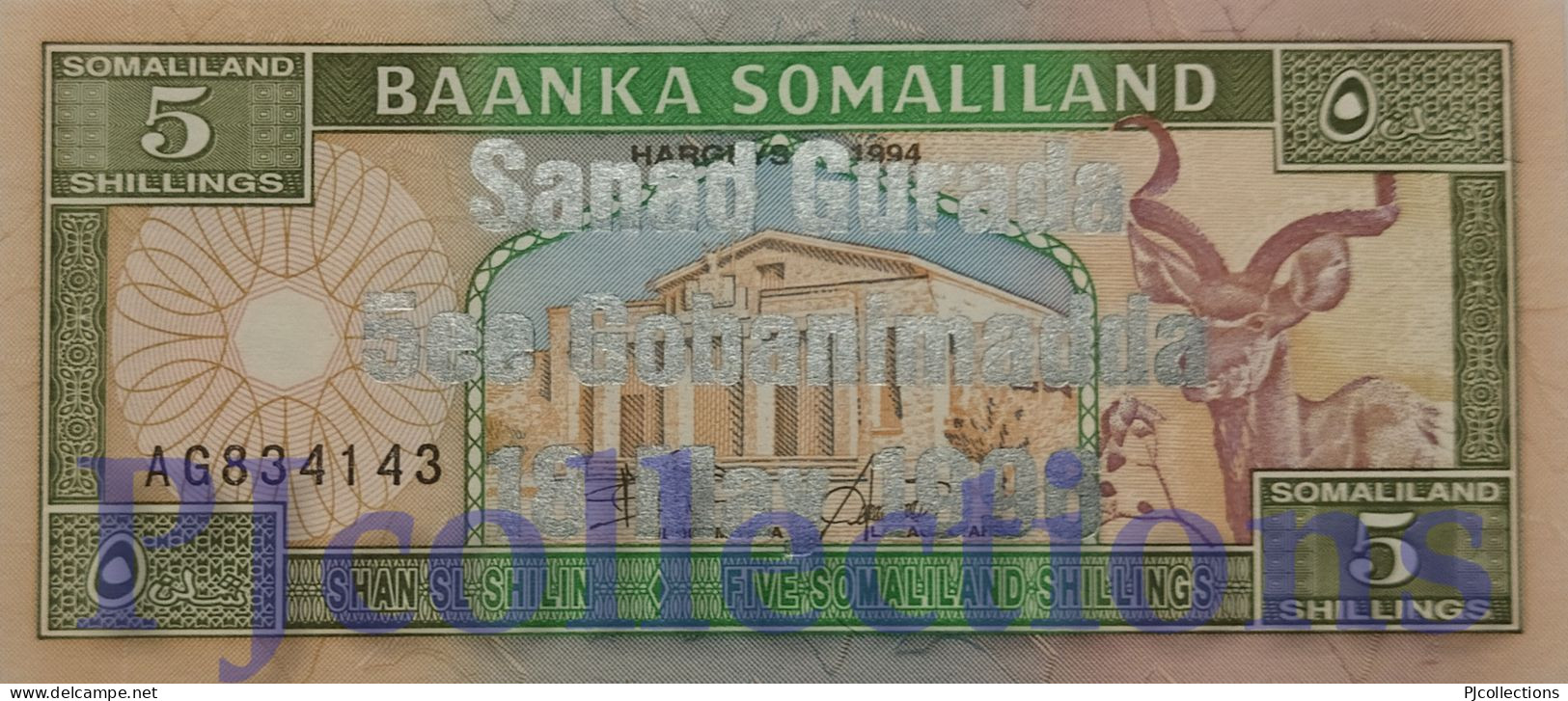 SOMALILAND 5 SHILLINGS 1996 PICK 14 UNC RARE - Other - Africa