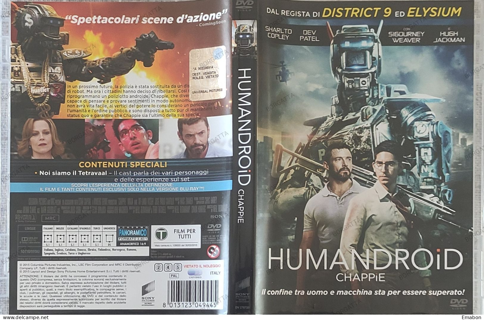 BORGATTA - FANTASCIENZA - Dvd HUMANDROID CHAPPIE - DEV PATEL, SIGOURNEY WEAVER - PAL 2 - SONY 2015- USATO In Buono Stato - Sciences-Fictions Et Fantaisie