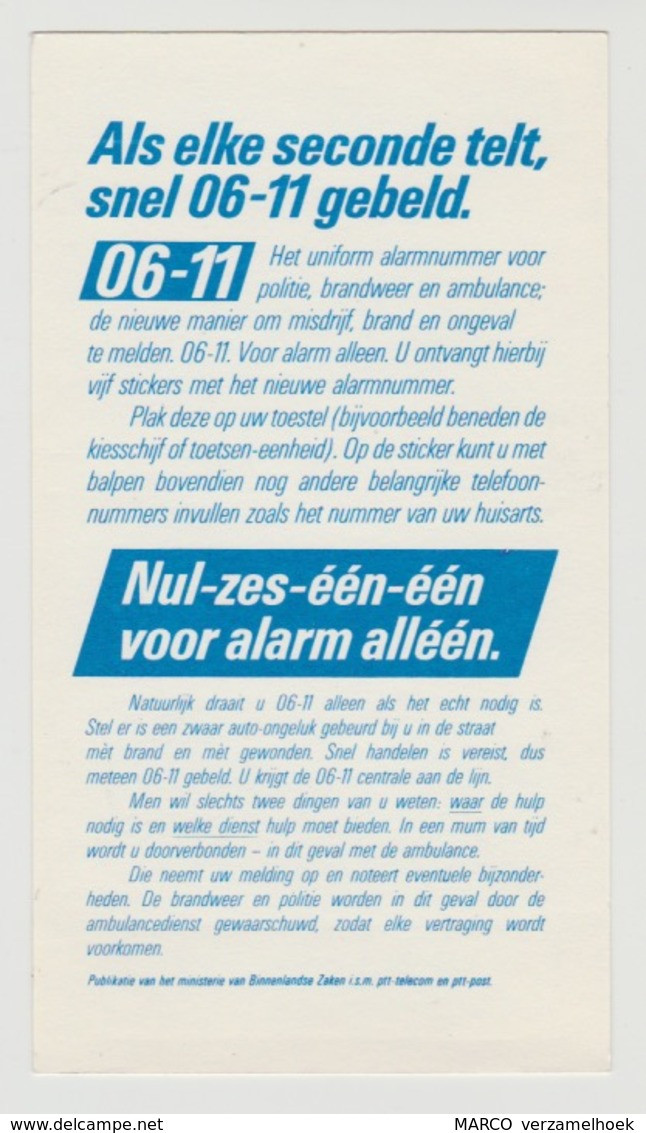 Sticker Oud Alarmnummer 06-11 Politie-brandweer-ambulance - Politie & Rijkswacht