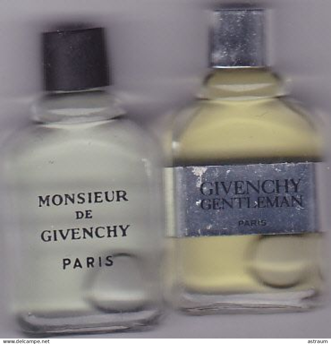 Lot 2 Miniature Vintage Parfum - Givenchy - EDT   - Gentleman & Mr Givenchy - Pleine Sans  Boite 4ml - Miniaturen Flesjes Heer (zonder Doos)