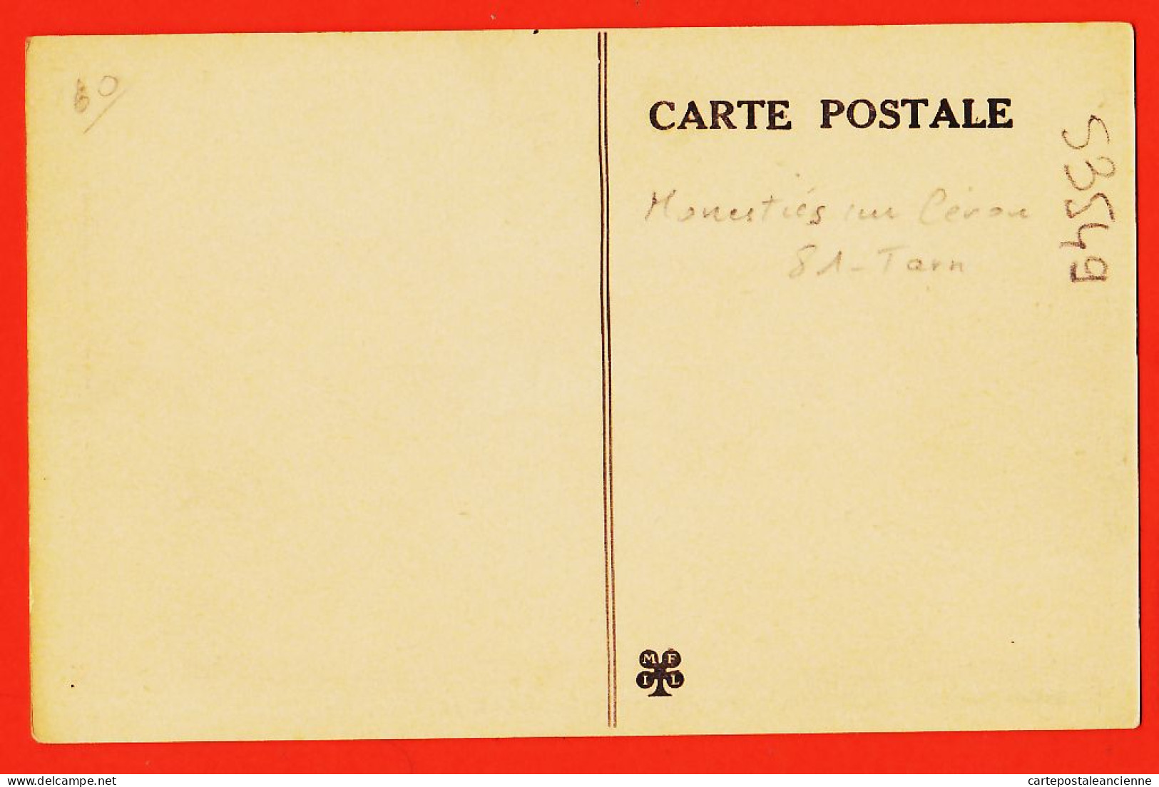 01918 / ( Etat Parfait ) MONESTIES-sur-CEROU 81-Tarn La GARE 1920s M.F.I. Trefle 62 - Monesties