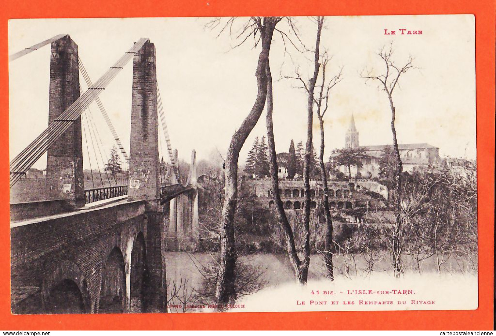 01919 / L'ISLE Sur TARN Lisle (81) Le Pont Et Les Remparts Du Rivage 1905s LABOUCHE 41Bis - Lisle Sur Tarn