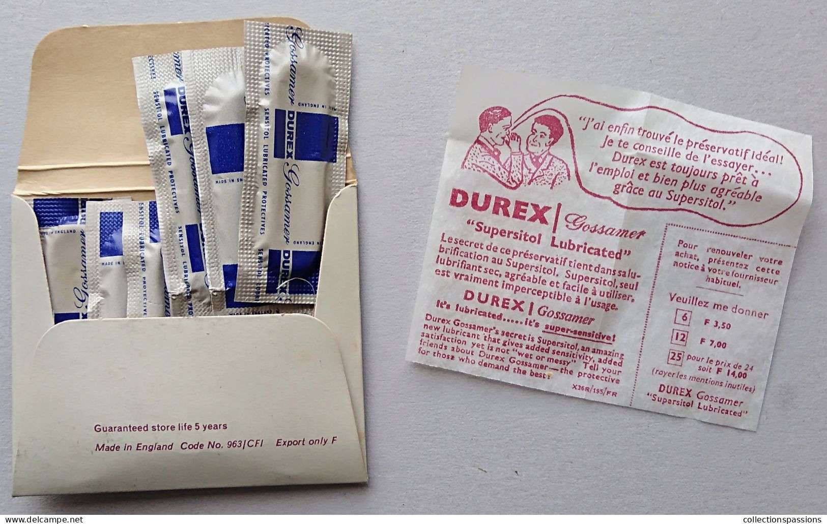 - Ancienne Boite De Préservatifs Durex - Objet De Collection - Pharmacie - - Equipo Dental Y Médica