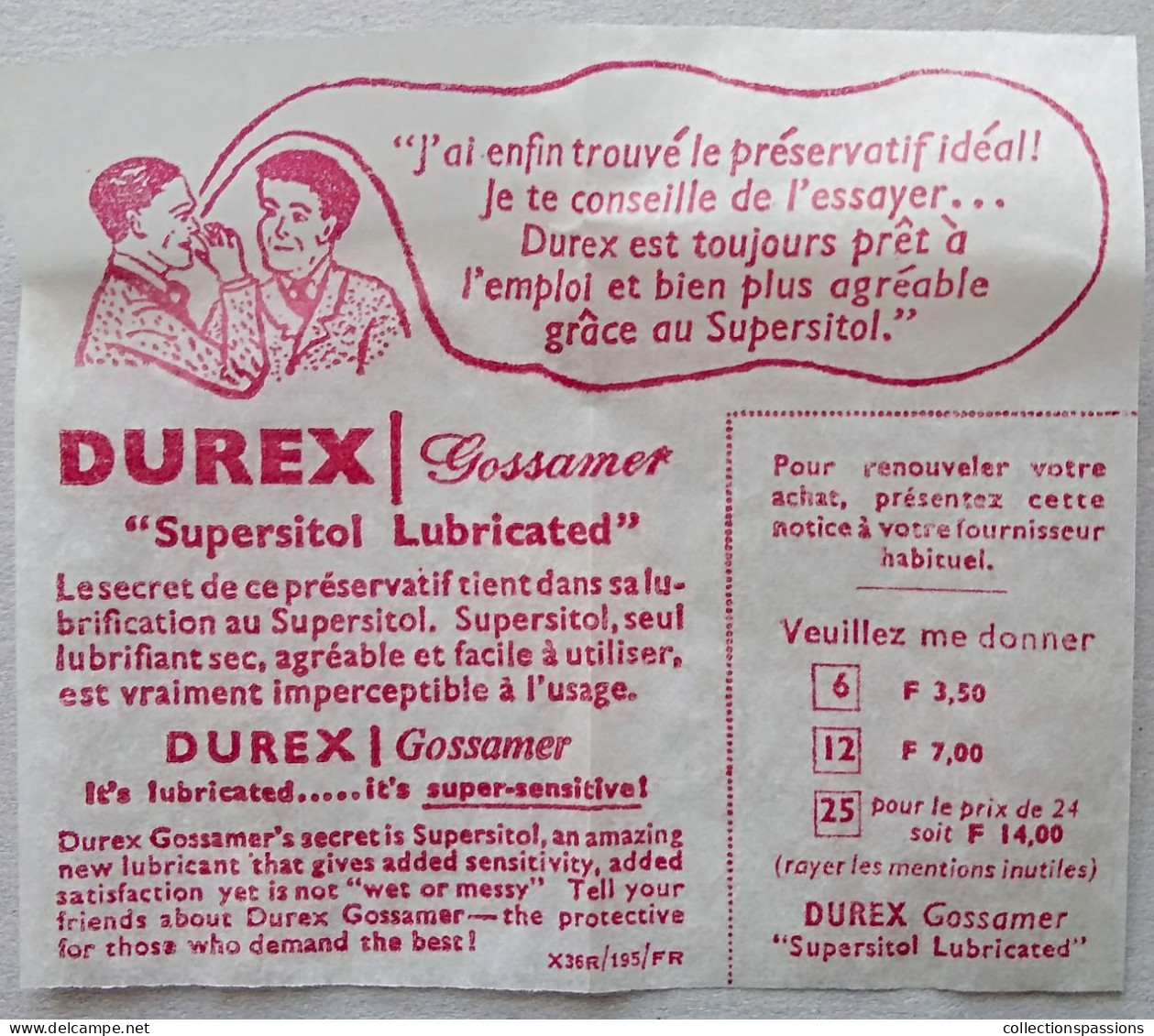 - Ancienne Boite De Préservatifs Durex - Objet De Collection - Pharmacie - - Equipo Dental Y Médica