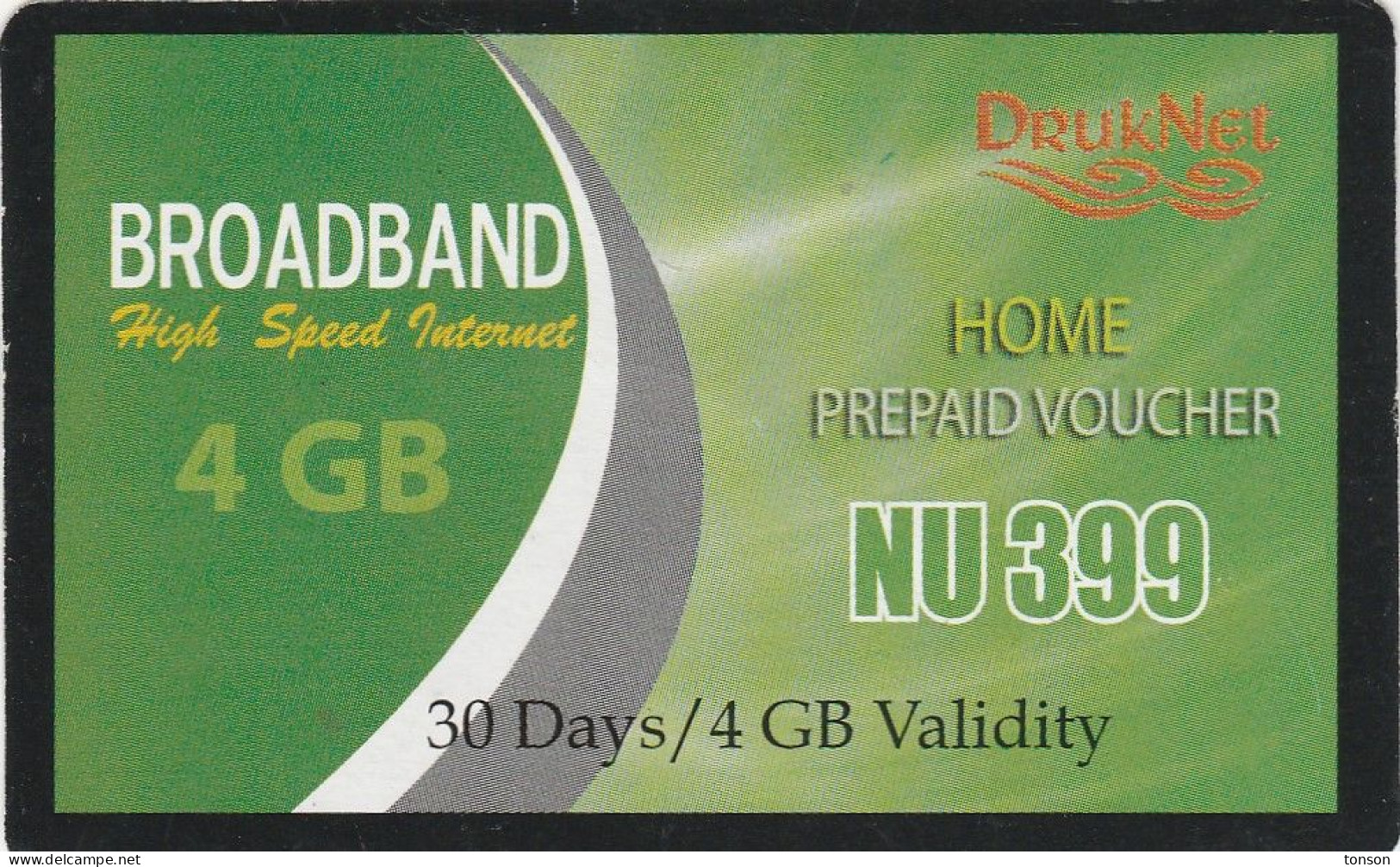 Bhutan, 4 GB, Broadband Voucher, 2 Scans. - Butan