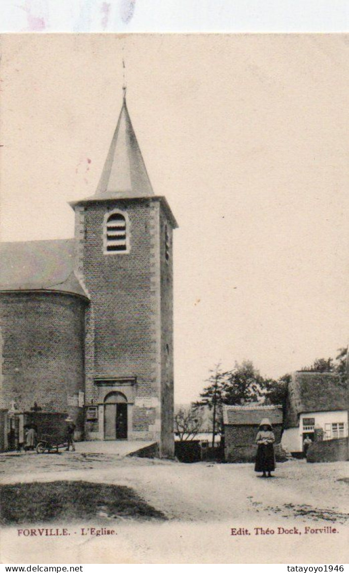 Forville  L'eglise  Animée Voyagé Cachet Relais 1903 - Fernelmont