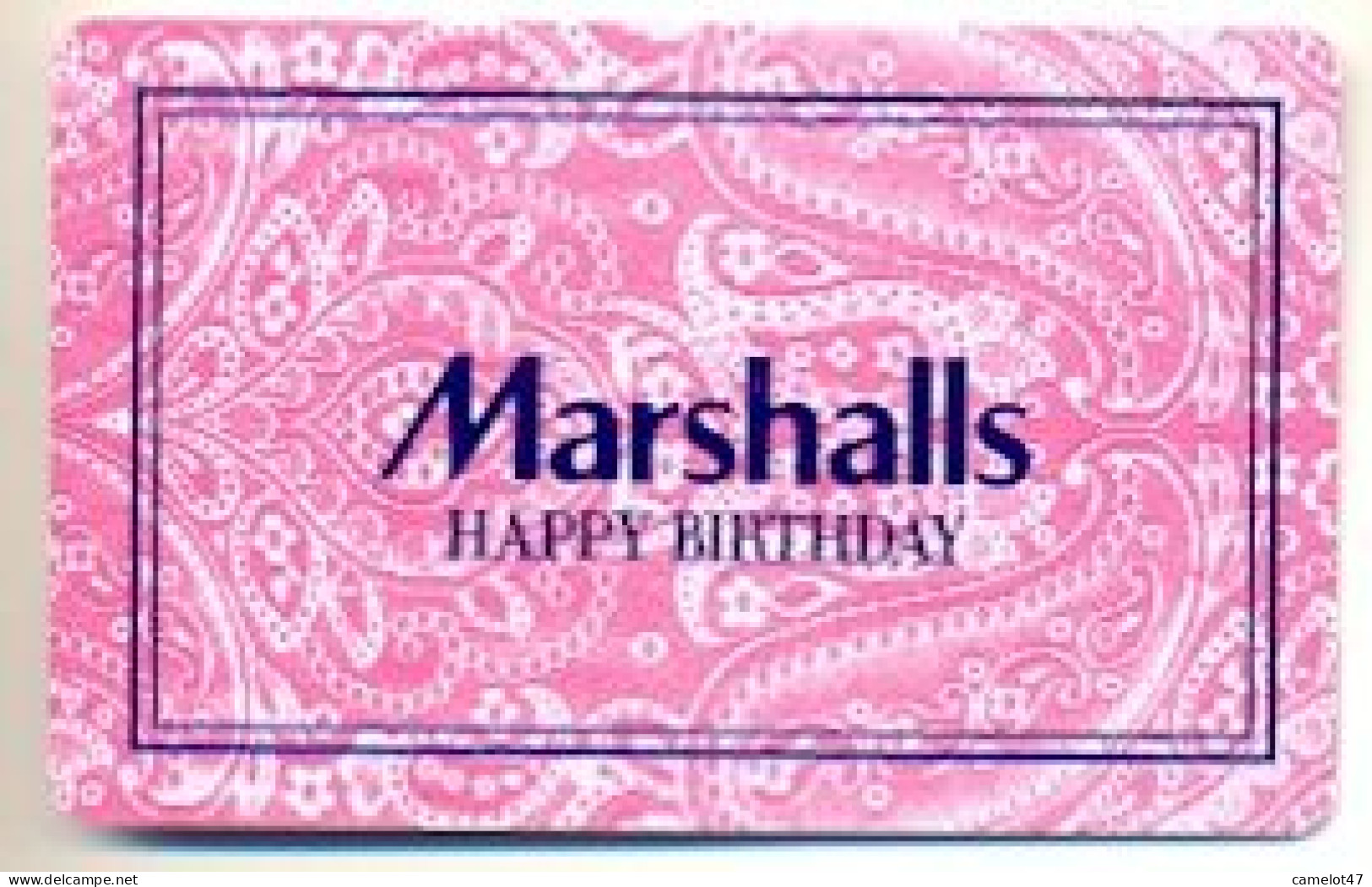 Marshalls  U.S.A., Carte Cadeau Pour Collection, Sans Valeur, # Marshalls-96 - Gift And Loyalty Cards