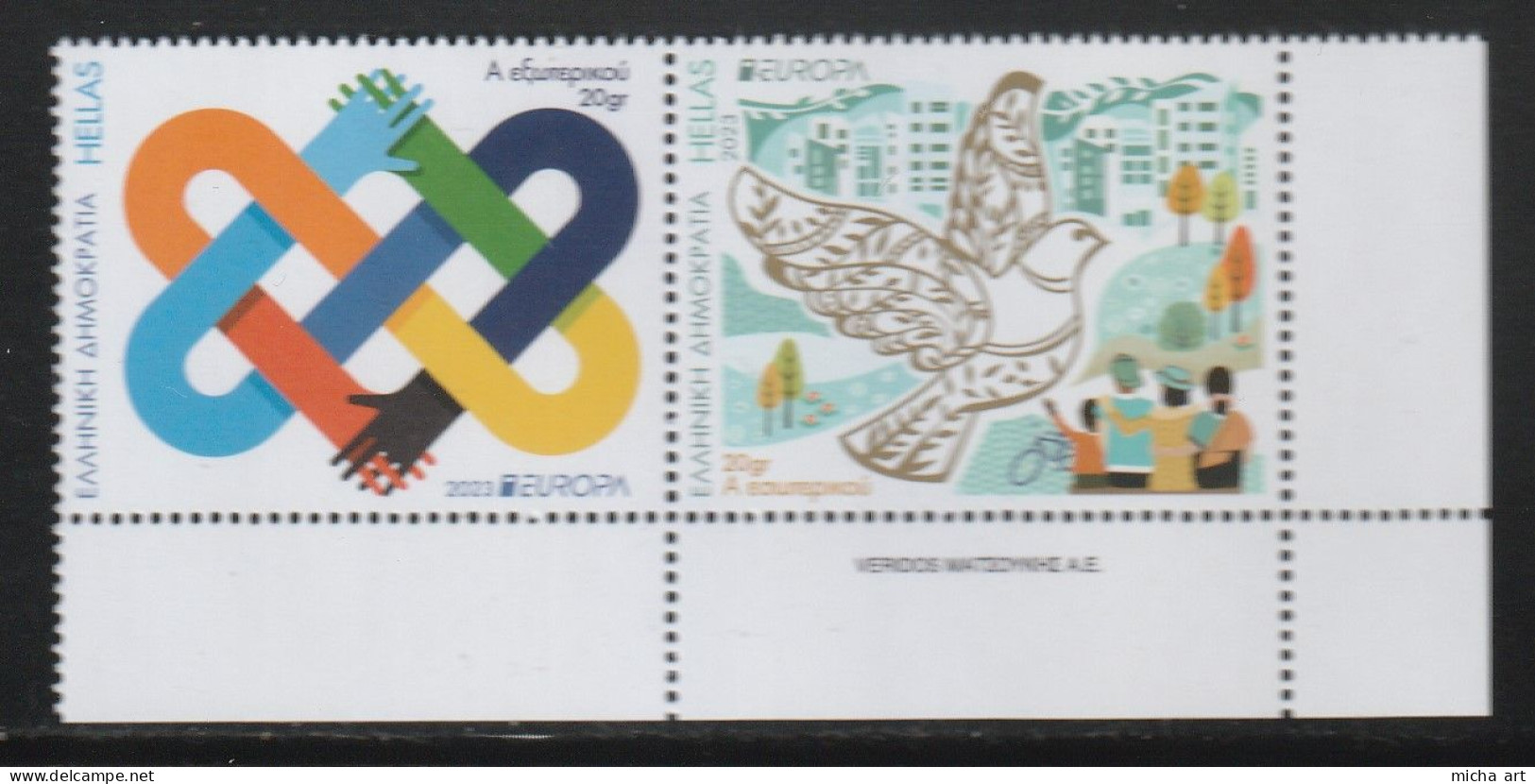 Greece 2023 Europa CEPT - "Peace - The Highest Value Of Humanity" Set MNH - Neufs