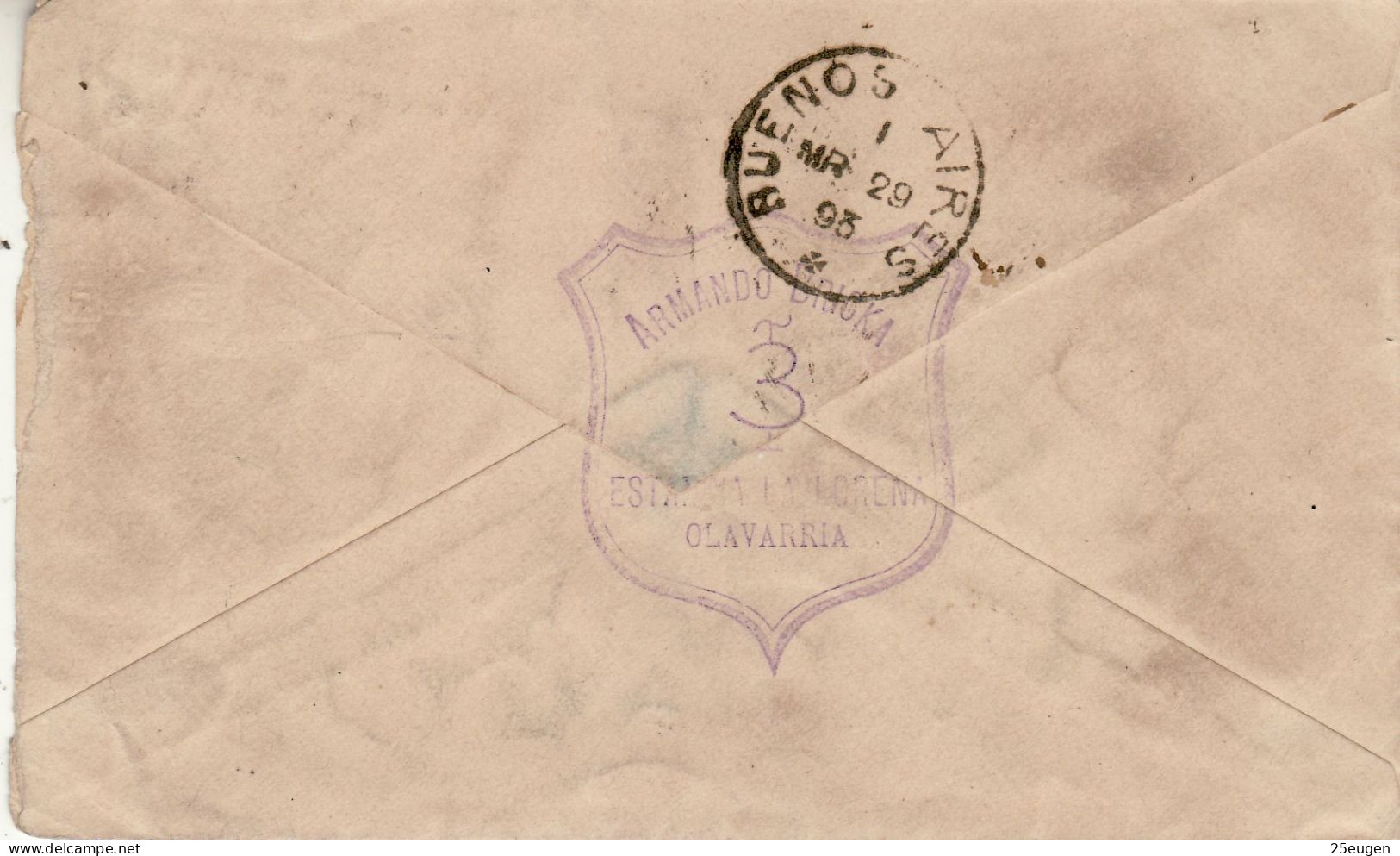ARGENTINA 1893 LETTER SENT TO BUENOS AIRES - Covers & Documents
