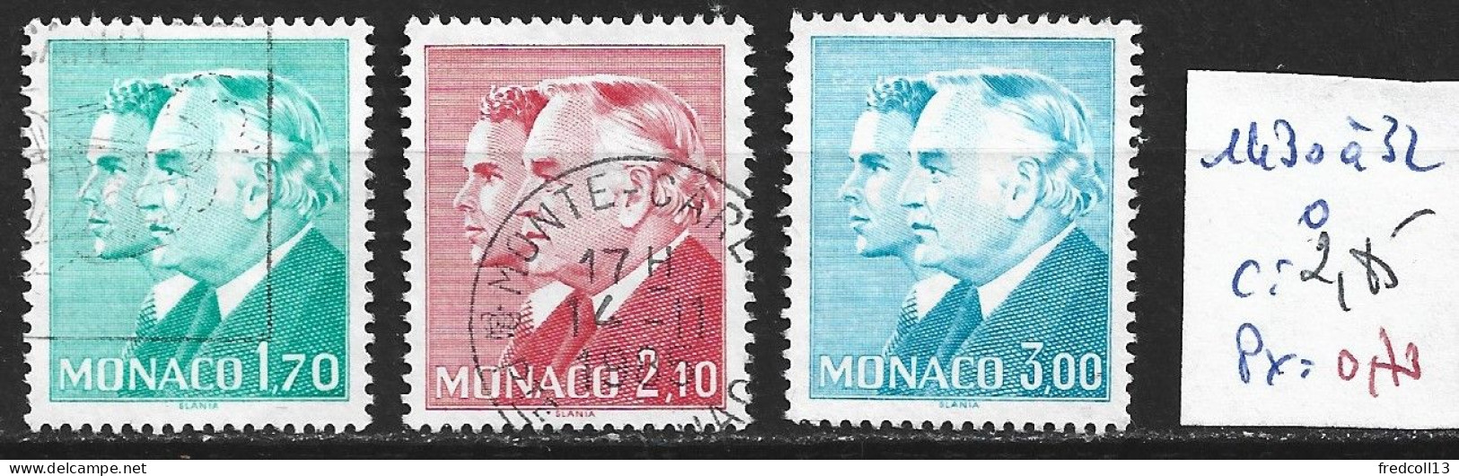 MONACO 1430 à 32 Oblitérés Côte 2.85 € - Used Stamps