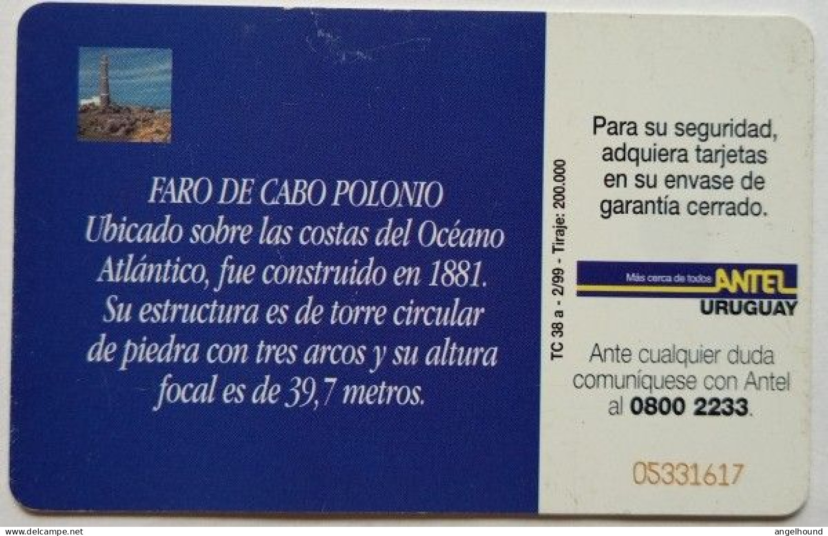 Uruguay Antel $25 Chip Card - Cabo Polonio - Uruguay