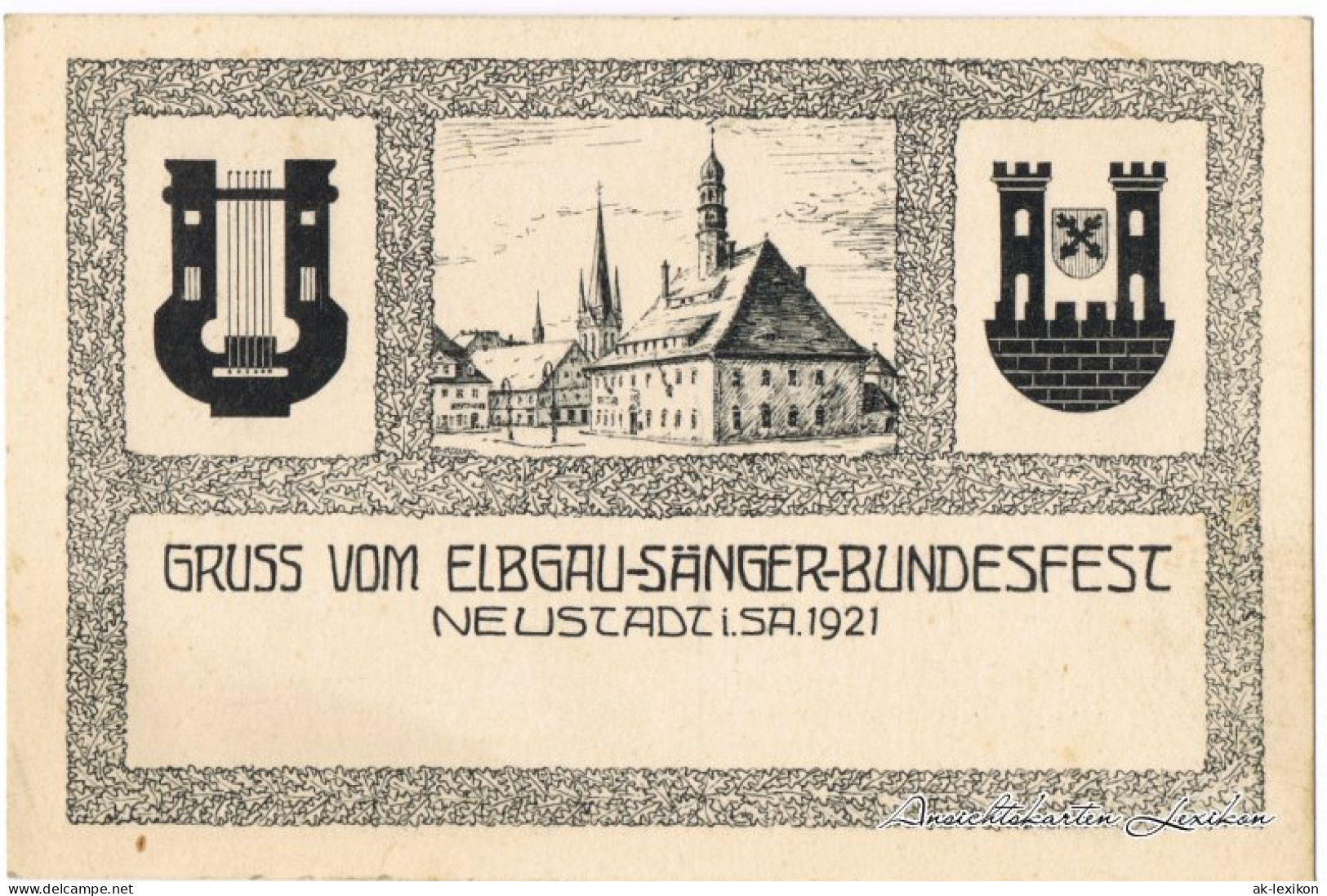 Neustadt (Sachsen) Gruß Vom Elbgau-Sänger-Bundesfest 1921 1921  - Neustadt
