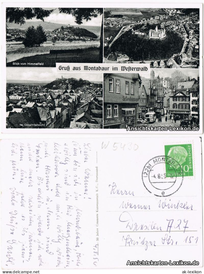 Montabaur 4 Bild: Panorama, Luftbild, Panorama Und Großer Markt 1956  - Montabaur