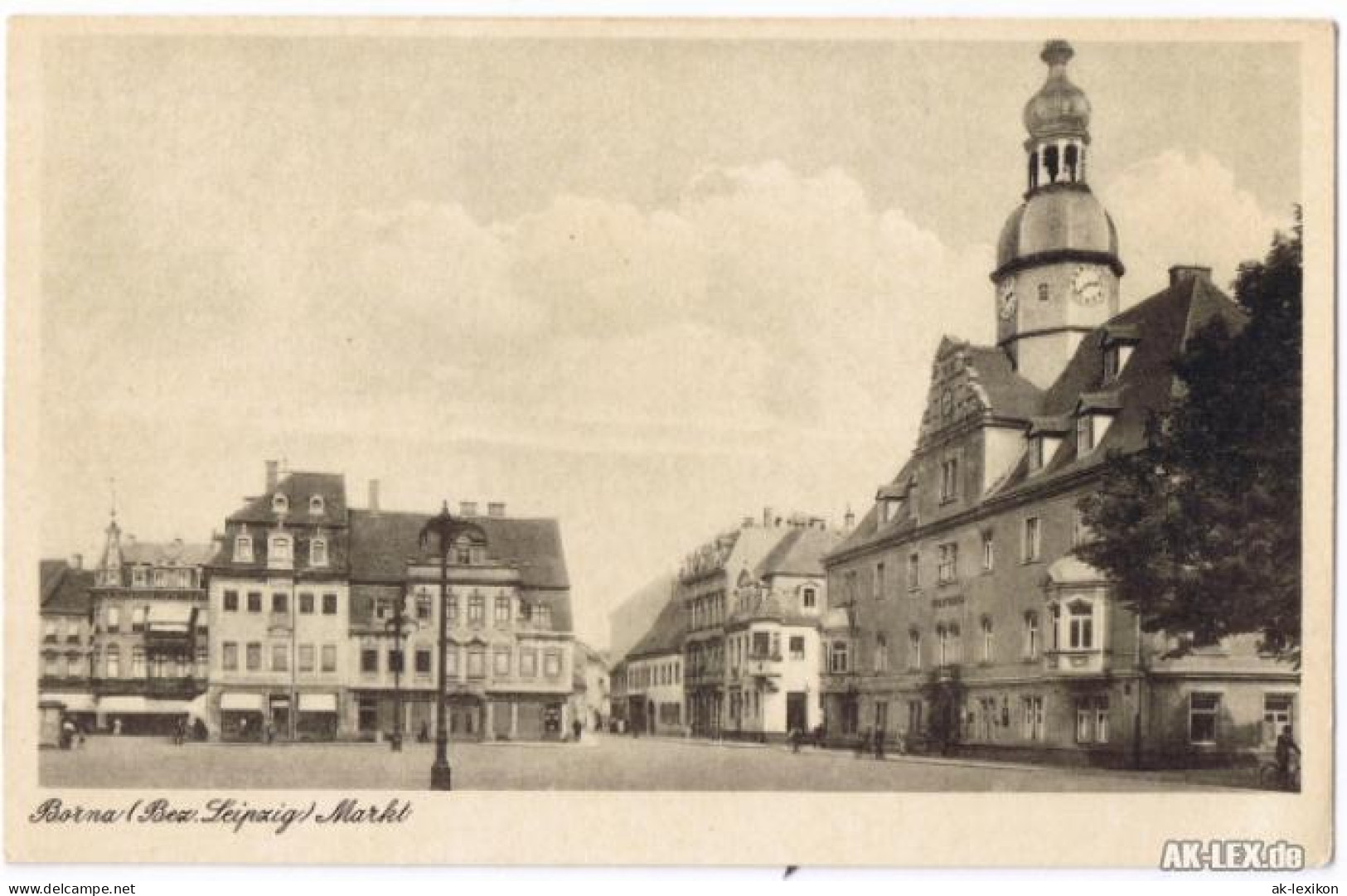 Ansichtskarte Borna Marktplatz 1918 - Borna